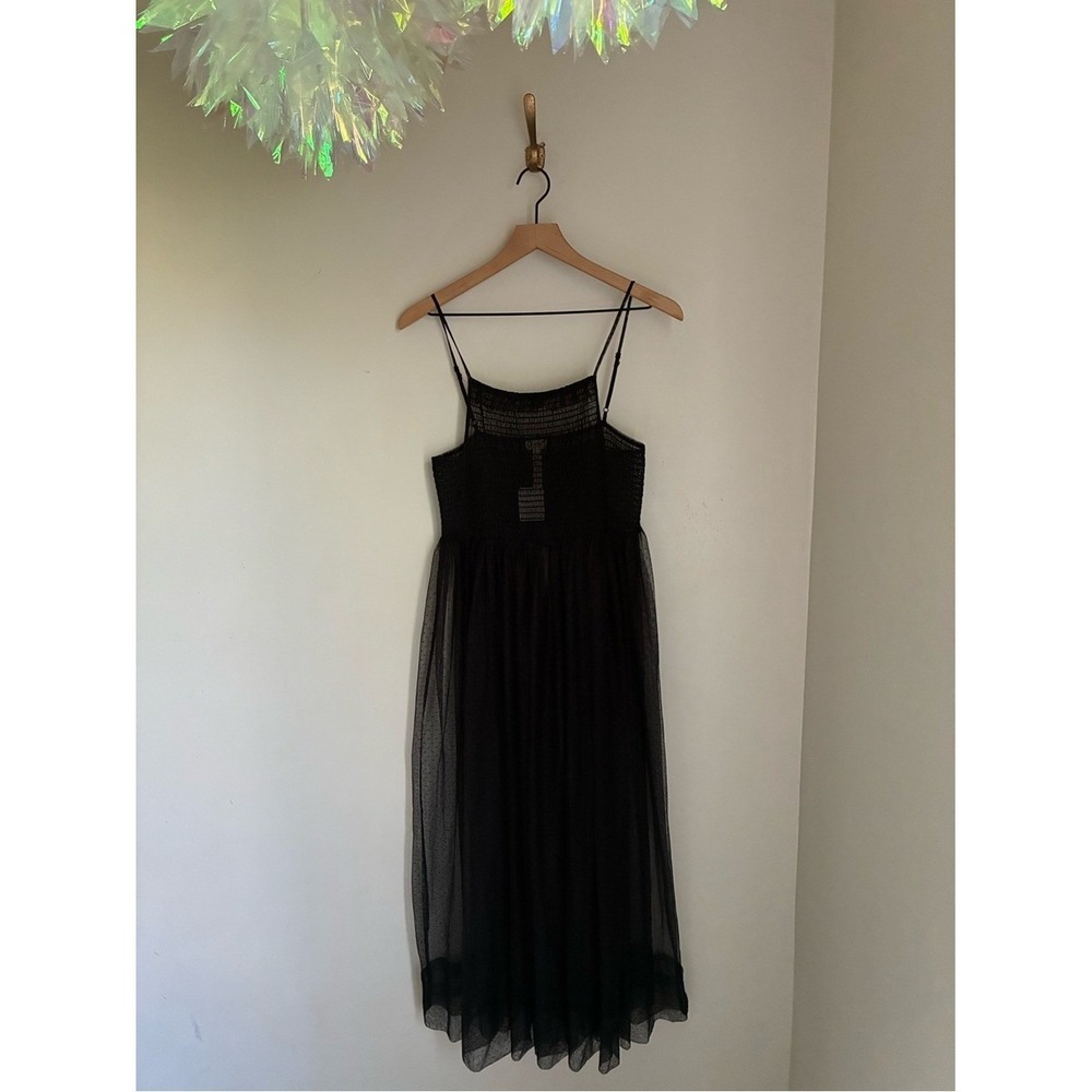 Free People Can't Stop Won't Stop Black Sheer Whimsigoth Slip Dress Size Small - Picture 2 of 8